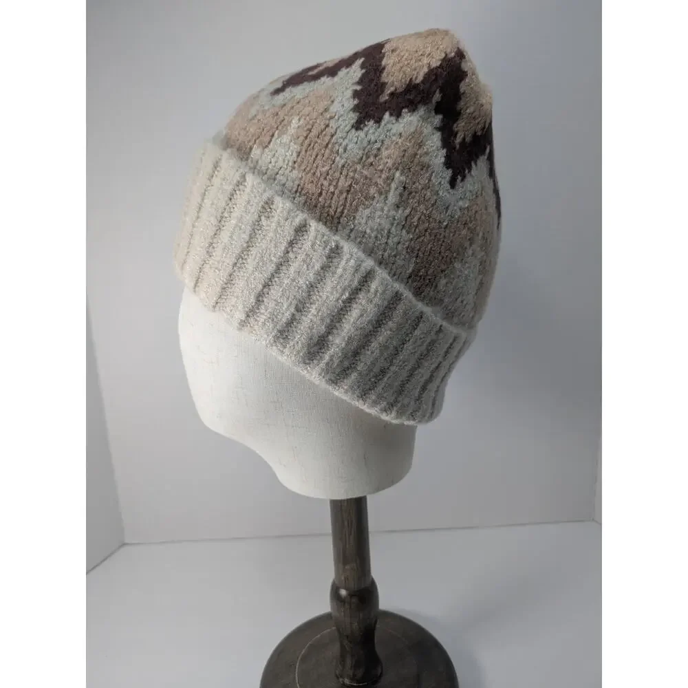 BCBGeneration‎ Harbor Fair Isle Beanie Cuffed Fuzzy One Size Women's New w Tags